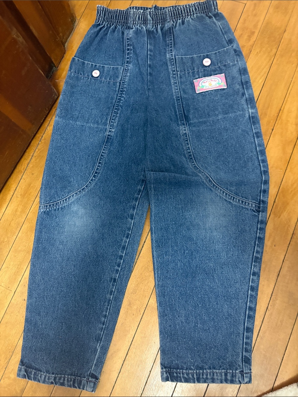 Vintage Krickets Playwear Blue Denim Pull-On Pants with Pockets Size 5